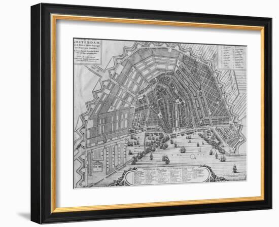 Map of Amsterdam, 1662-Cornelis I Danckerts-Framed Giclee Print