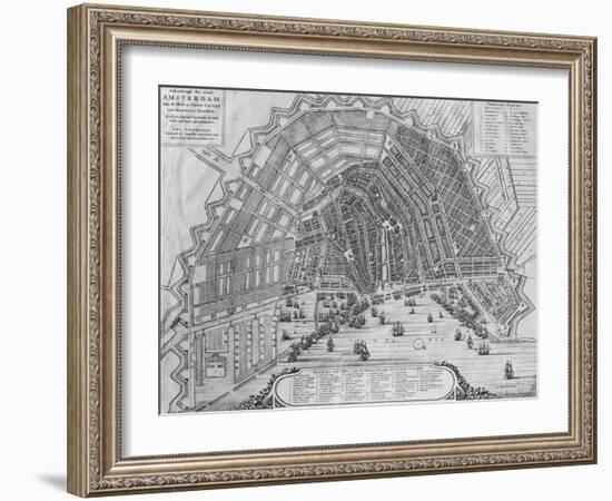 Map of Amsterdam, 1662-Cornelis I Danckerts-Framed Giclee Print