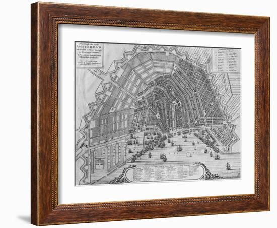 Map of Amsterdam, 1662-Cornelis I Danckerts-Framed Giclee Print