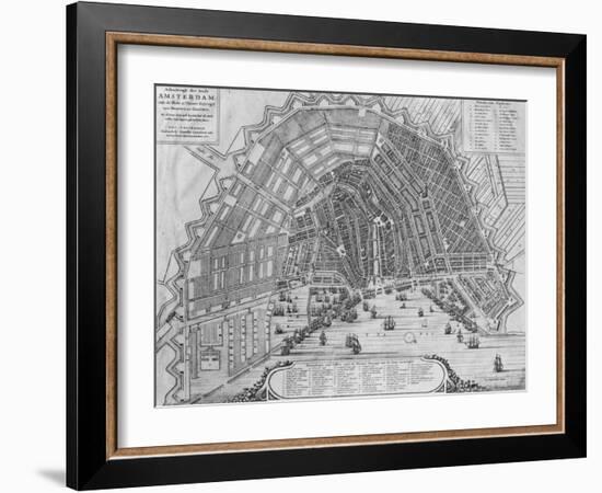 Map of Amsterdam, 1662-Cornelis I Danckerts-Framed Giclee Print