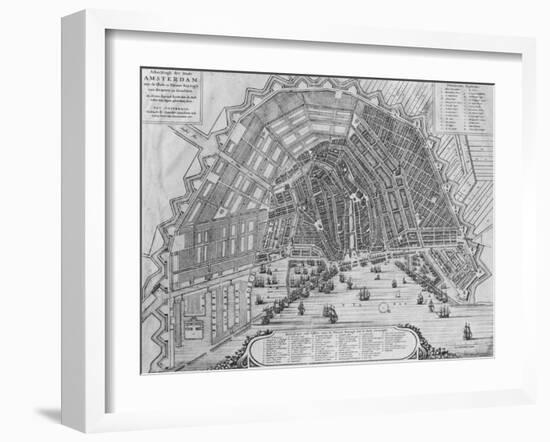 Map of Amsterdam, 1662-Cornelis I Danckerts-Framed Giclee Print