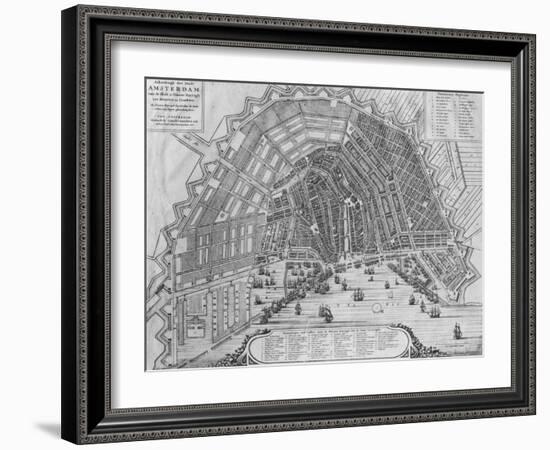 Map of Amsterdam, 1662-Cornelis I Danckerts-Framed Giclee Print