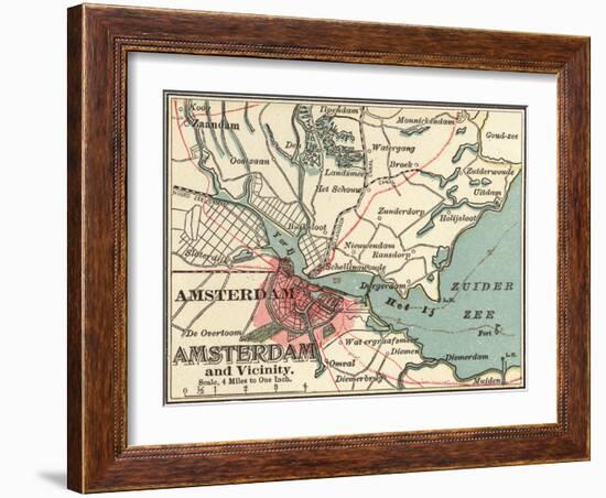 Map of Amsterdam (C. 1900), Maps-Encyclopaedia Britannica-Framed Art Print