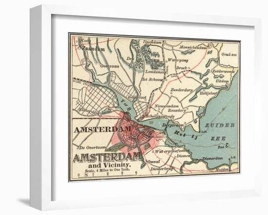 Map of Amsterdam (C. 1900), Maps-Encyclopaedia Britannica-Framed Art Print