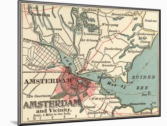 Map of Amsterdam (C. 1900), Maps-Encyclopaedia Britannica-Mounted Art Print