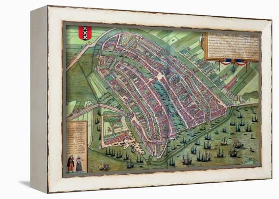 Map of Amsterdam, from "Civitates Orbis Terrarum" by Georg Braun and Frans Hogenburg, circa 1572-Joris Hoefnagel-Framed Giclee Print