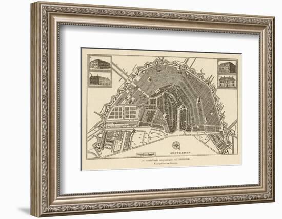 Map of Amsterdam-Van Brouwer-Framed Photographic Print