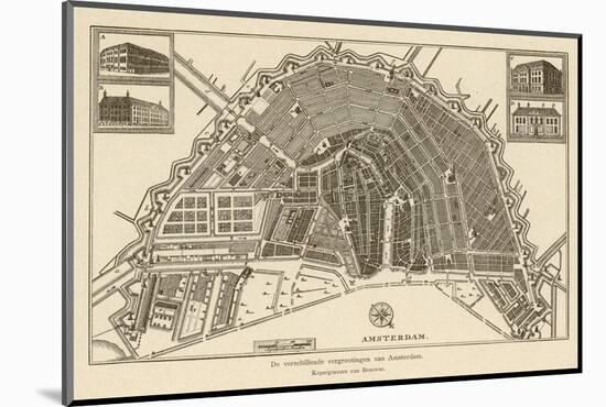 Map of Amsterdam-Van Brouwer-Mounted Photographic Print