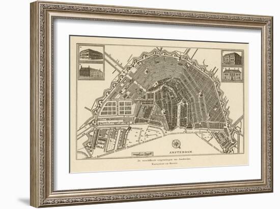 Map of Amsterdam-Van Brouwer-Framed Art Print