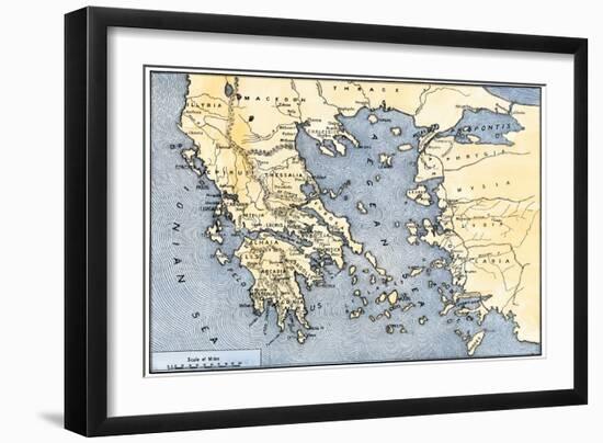 Map of Ancient Greece and its Colonies-null-Framed Giclee Print