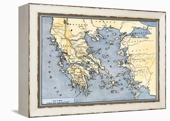 Map of Ancient Greece and its Colonies-null-Framed Premier Image Canvas