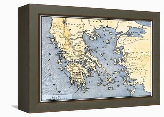 Map of Ancient Greece and its Colonies-null-Framed Premier Image Canvas