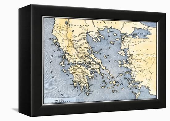 Map of Ancient Greece and its Colonies-null-Framed Premier Image Canvas