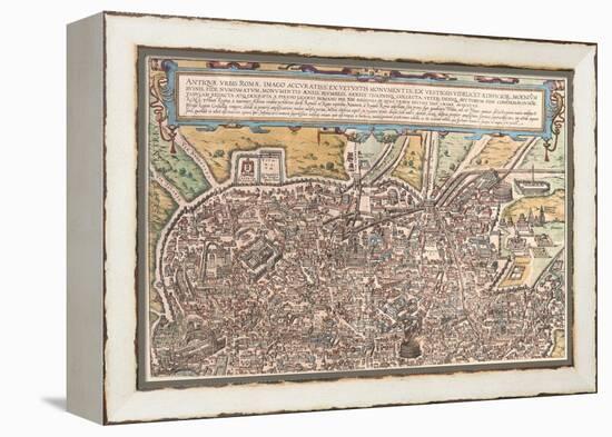 Map of Ancient Rome from Civitates Orbis Terrarum-null-Framed Premier Image Canvas