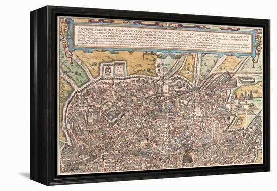 Map of Ancient Rome from Civitates Orbis Terrarum-null-Framed Premier Image Canvas