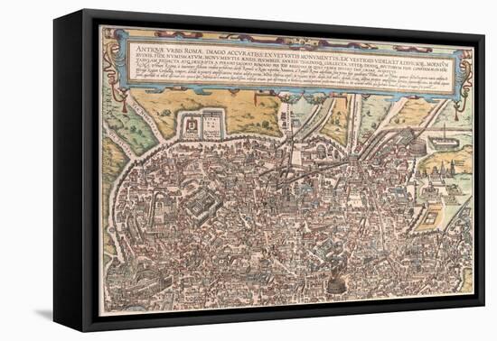 Map of Ancient Rome from Civitates Orbis Terrarum-null-Framed Premier Image Canvas