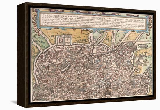 Map of Ancient Rome from Civitates Orbis Terrarum-null-Framed Premier Image Canvas