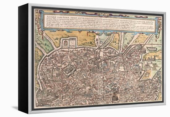 Map of Ancient Rome from Civitates Orbis Terrarum-null-Framed Premier Image Canvas