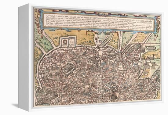 Map of Ancient Rome from Civitates Orbis Terrarum-null-Framed Premier Image Canvas