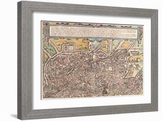 Map of Ancient Rome from Civitates Orbis Terrarum-null-Framed Giclee Print