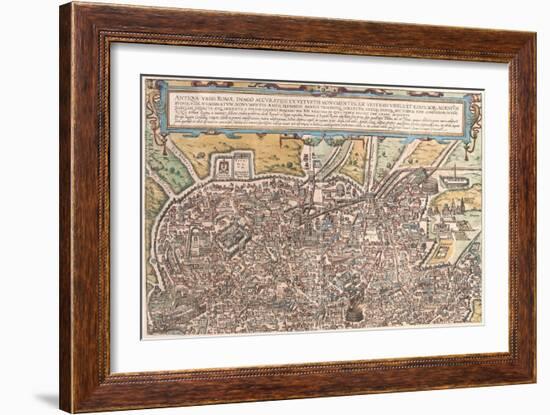 Map of Ancient Rome from Civitates Orbis Terrarum-null-Framed Giclee Print