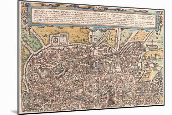 Map of Ancient Rome from Civitates Orbis Terrarum-null-Mounted Giclee Print