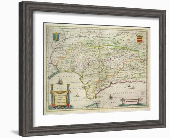 Map of Andalusia, Spain, 1634-Willem Blaeu-Framed Giclee Print