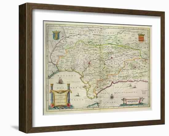 Map of Andalusia, Spain, 1634-Willem Blaeu-Framed Giclee Print