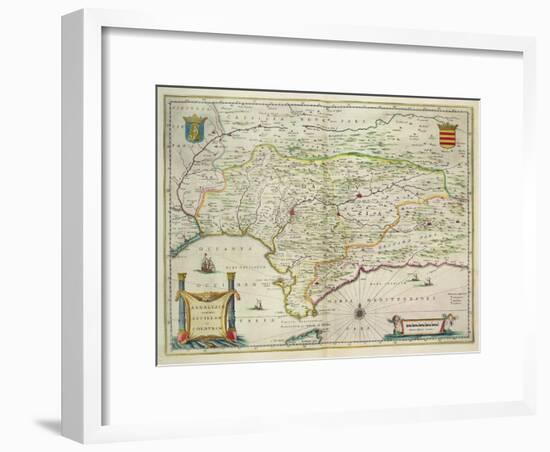 Map of Andalusia, Spain, 1634-Willem Blaeu-Framed Giclee Print