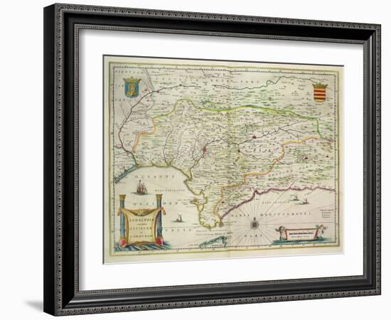 Map of Andalusia, Spain, 1634-Willem Blaeu-Framed Giclee Print