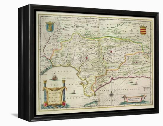 Map of Andalusia, Spain, 1634-Willem Blaeu-Framed Premier Image Canvas