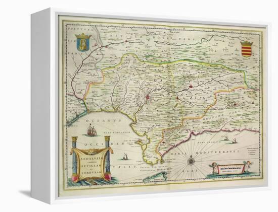 Map of Andalusia, Spain, 1634-Willem Blaeu-Framed Premier Image Canvas