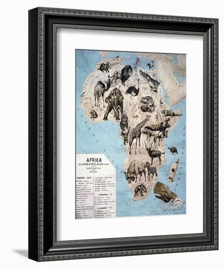 Map of Animals in Africa Sf-Janos Balint-Framed Giclee Print