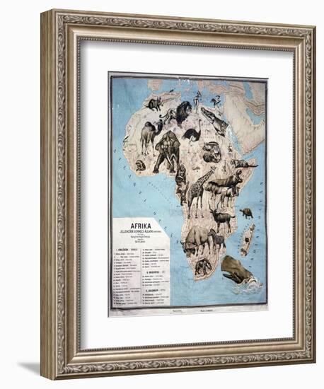 Map of Animals in Africa Sf-Janos Balint-Framed Giclee Print