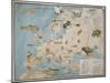 Map of Animals in Europe-Janos Balint-Mounted Giclee Print