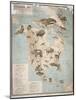 Map of Animals in North America-Janos Balint-Mounted Giclee Print