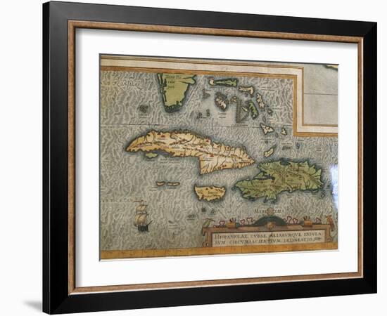 Map of Antilles Islands-null-Framed Giclee Print