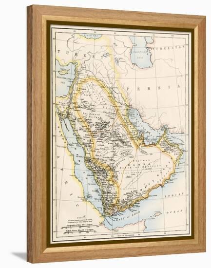 Map of Arabia, 1870s-null-Framed Premier Image Canvas