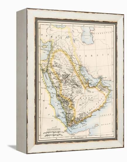 Map of Arabia, 1870s-null-Framed Premier Image Canvas