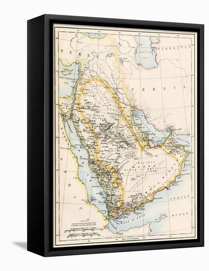 Map of Arabia, 1870s-null-Framed Premier Image Canvas