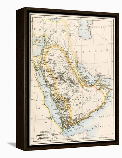 Map of Arabia, 1870s-null-Framed Premier Image Canvas