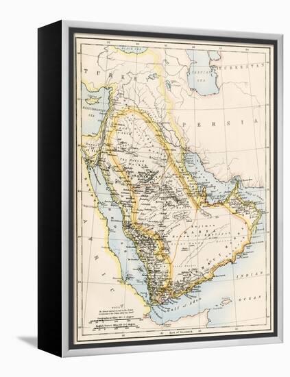 Map of Arabia, 1870s-null-Framed Premier Image Canvas