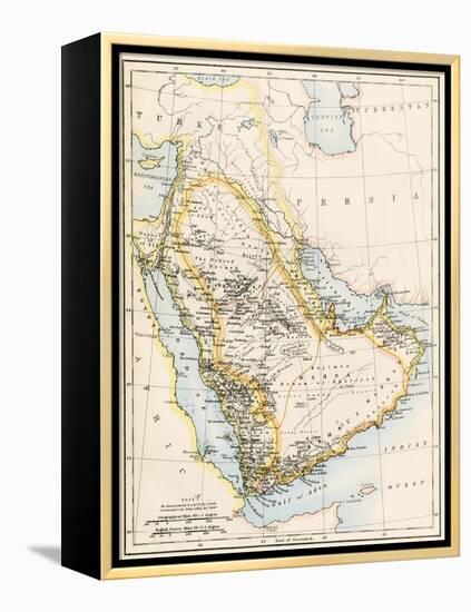 Map of Arabia, 1870s-null-Framed Premier Image Canvas