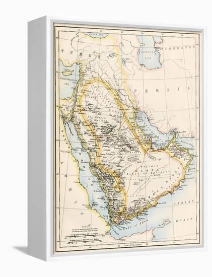 Map of Arabia, 1870s-null-Framed Premier Image Canvas