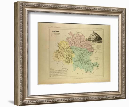 Map of Ariége France-null-Framed Giclee Print