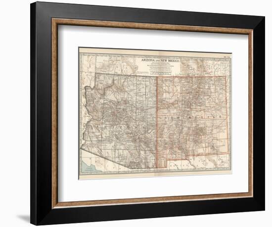 Map of Arizona and New Mexico. United States-Encyclopaedia Britannica-Framed Premium Giclee Print