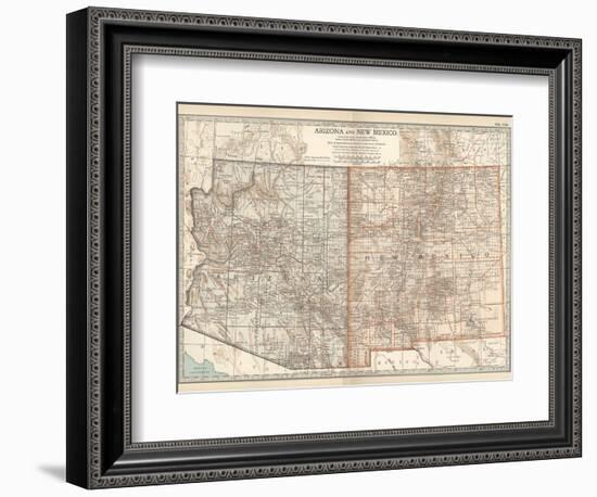 Map of Arizona and New Mexico. United States-Encyclopaedia Britannica-Framed Premium Giclee Print