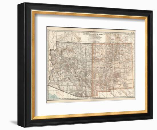 Map of Arizona and New Mexico. United States-Encyclopaedia Britannica-Framed Premium Giclee Print