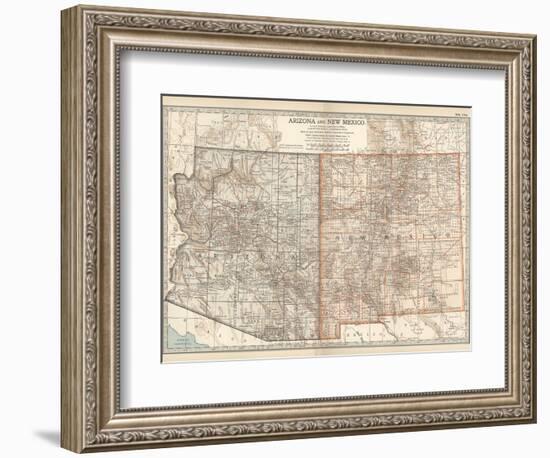 Map of Arizona and New Mexico. United States-Encyclopaedia Britannica-Framed Art Print