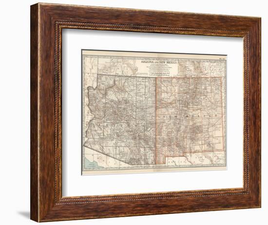 Map of Arizona and New Mexico. United States-Encyclopaedia Britannica-Framed Art Print